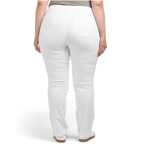 NYDJ, plus 24, Marilyn Straight Leg White Jeans - Picture 2 of 3